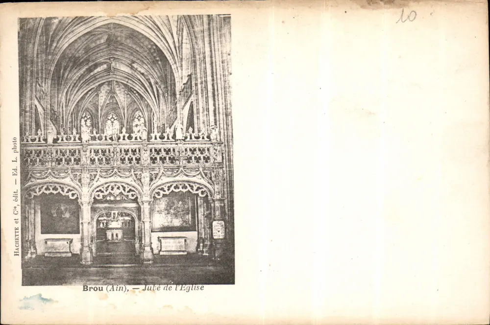 Brou (Ain) — Jubé da Igreja — Hachette et Cie, édit. — Ed. L. photo - Frente