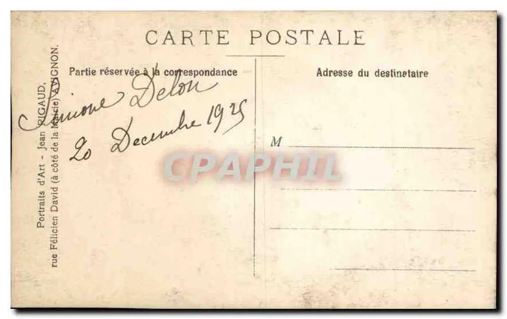 Menina pequena — em banco — Portraits d'Art - Jean Rigaudon - Verso