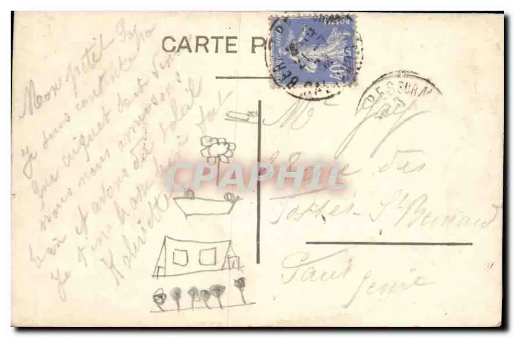 Praia de Deauville — Vista da promenade e do castelo — Editor desconhecido, n° 781 - Verso