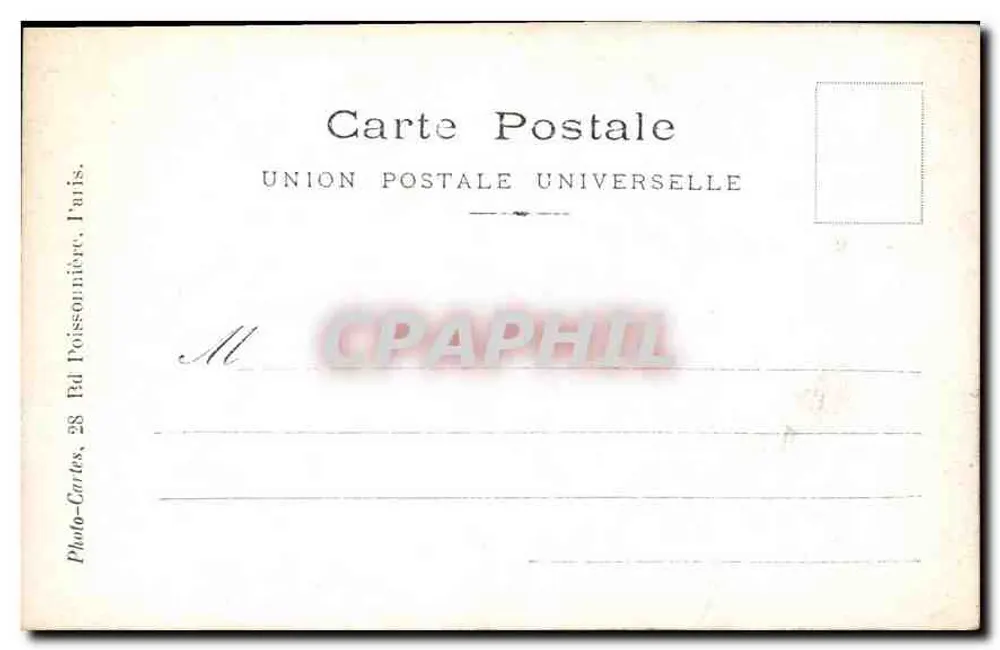 Mulher com chapéu elegante — roupa com colarinho alto e pelúcia — Photo-Cartes, Paris - Verso