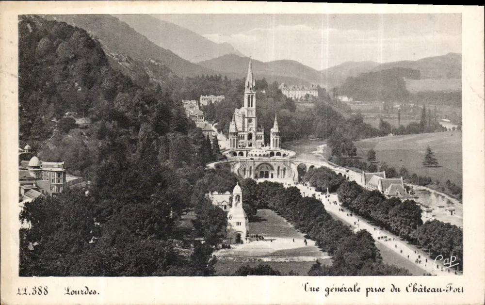 Lourdes — Allgemeine Ansicht vom Schloss-Fort — Vintage Postcard/Antike Ansichtskarte n° 14.388 - Vorderseite
