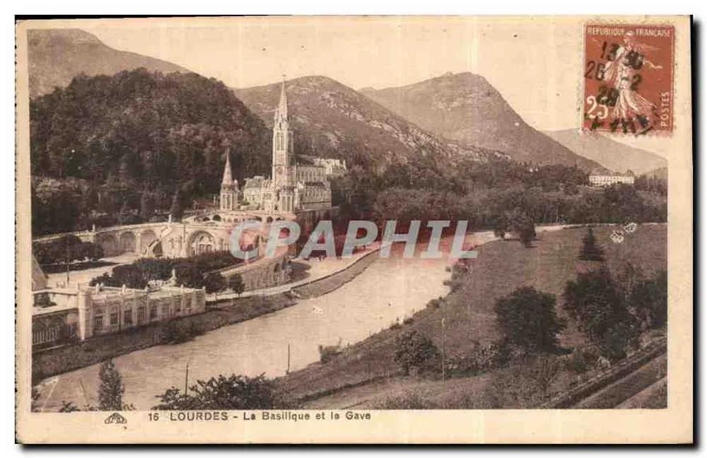 Lourdes - A Basílica e o Gave — n° 16 - Frente