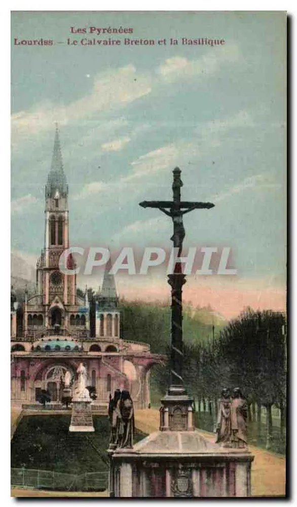 Lourdes — Bretonischer Calvarienberg und die Basilika — Die Pyrenäen - Vorderseite