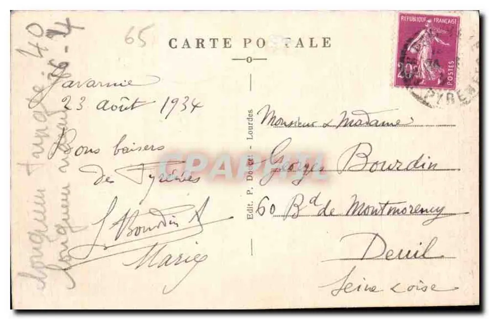 Gavarnie — O Circo — P. D. - Verso