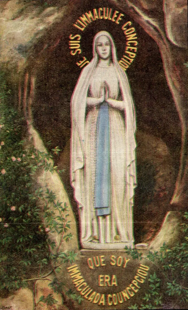 A Virgem da Gruta — Lourdes — Edição E. C. Albert, Paris - Frente