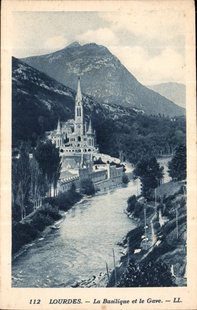 Lourdes — A Basílica e o Gave — LL, n° 112 - Frente