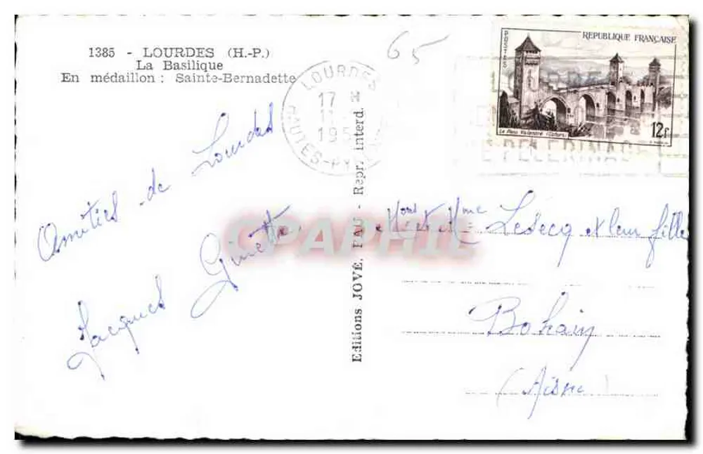 Lourdes — Die Basilika und Heilige Bernadette — Éditions Lourdes - Rückseite