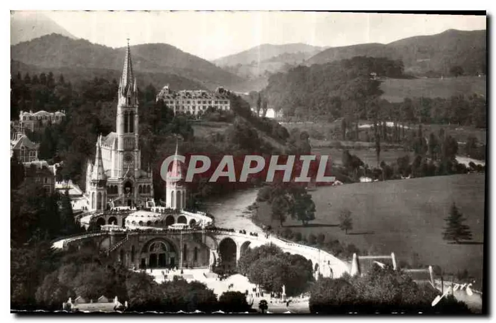Lourdes — Die Basilika und der Gave de Pau — Edition JOWA - Pau - Vorderseite