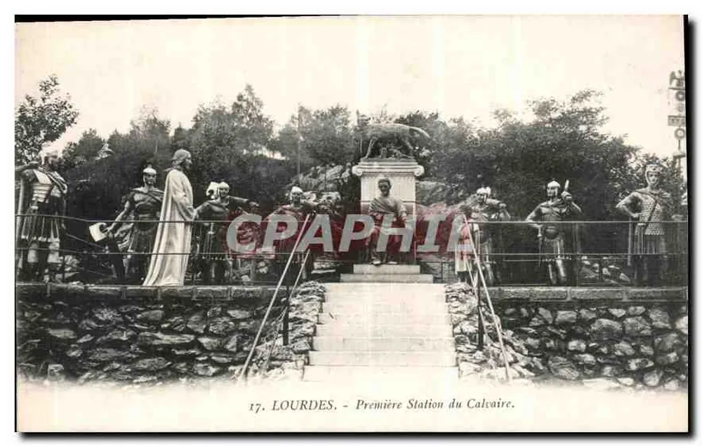 Lourdes - Primeira Estação do Calvário — Edição F. Viron, n°17 - Frente