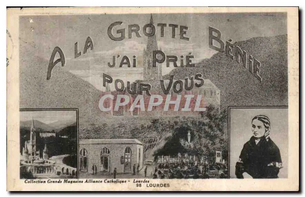 Lourdes - Grotte de Massabielle - Sammlung Grands Magasins Alliance Catholique - Nr. 98 - Vorderseite