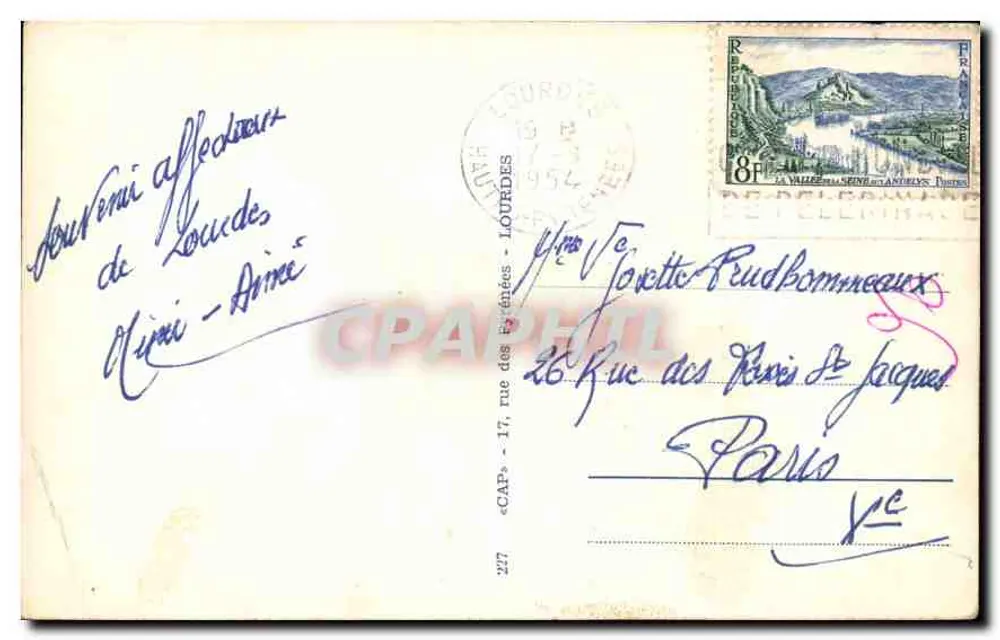 Lourdes — Nossa Senhora de Lourdes — editor anônimo, n° 227 - Verso