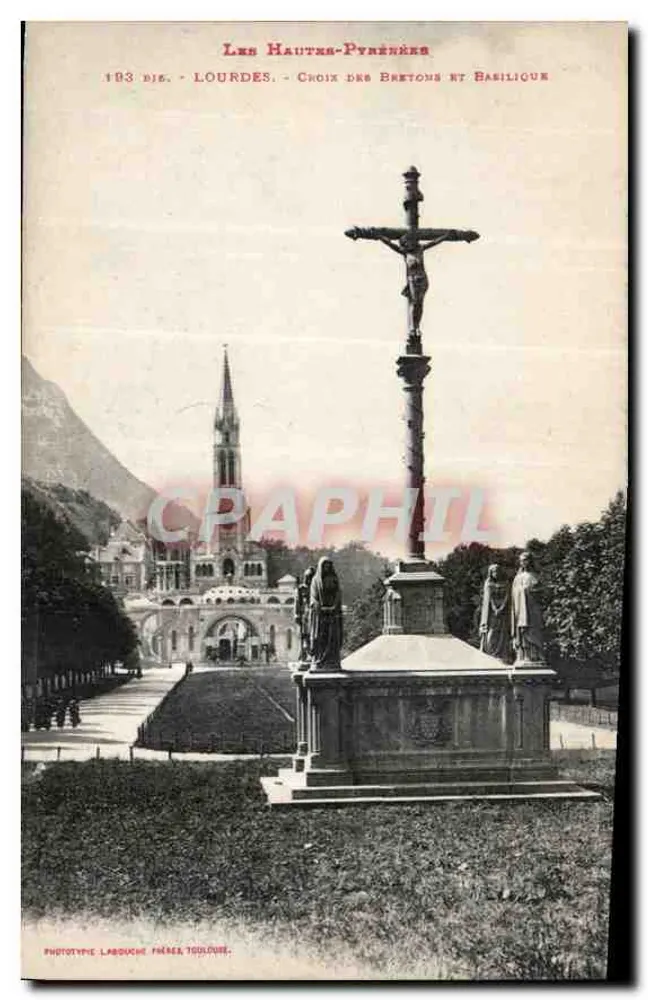Lourdes - Kreuz der Bretonen und Basilika — Phototype Labouché, Toulouse - Vorderseite