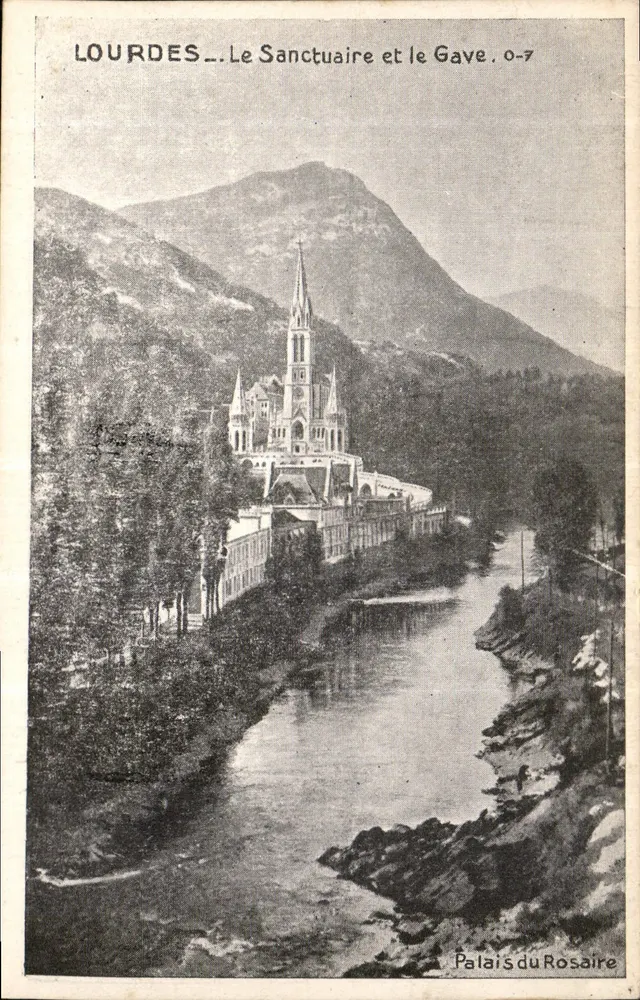 Lourdes — Das Heiligtum und der Gave — Palais du Rosaire, Nr. 0-7 - Vorderseite