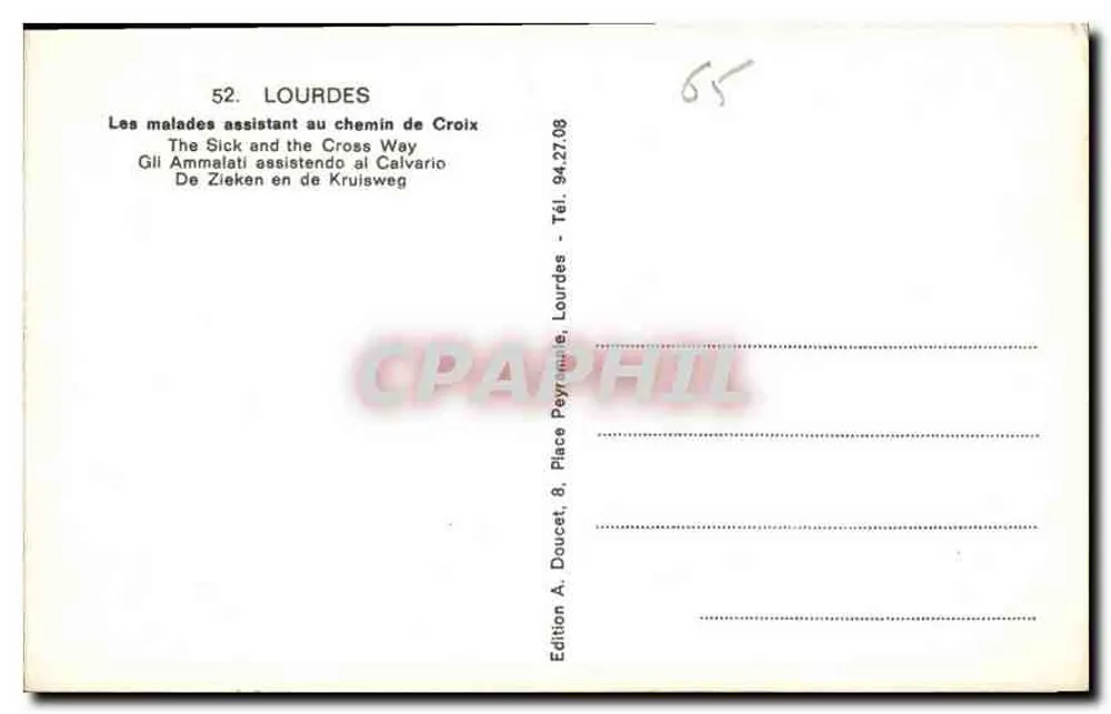 Lourdes — Die Kranken beim Weg des Kreuzes — Ed. Llux - Rückseite