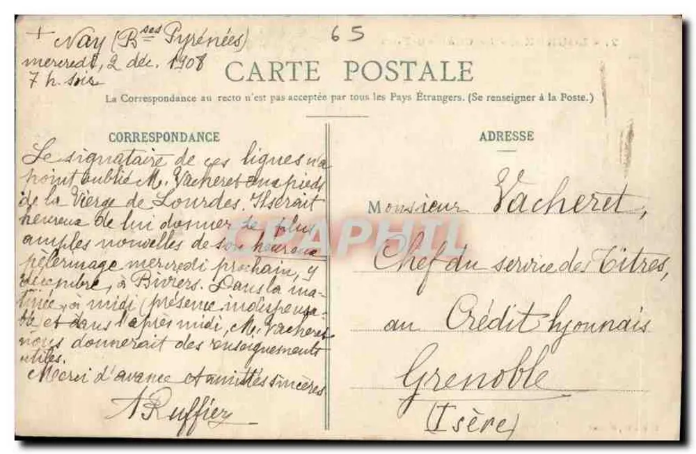 Lourdes - O Castelo-Forte — E. Frioux, editor, n°2 - Verso