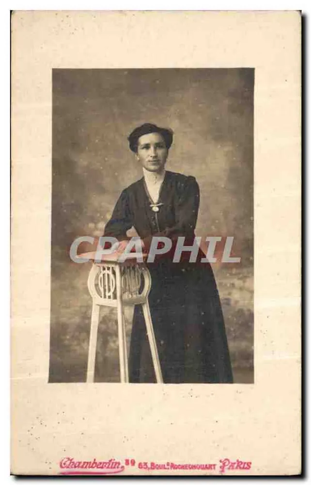 Porträt einer Frau — Studio Chamberlin — 63, Boulevard Nogent, Paris - Vorderseite
