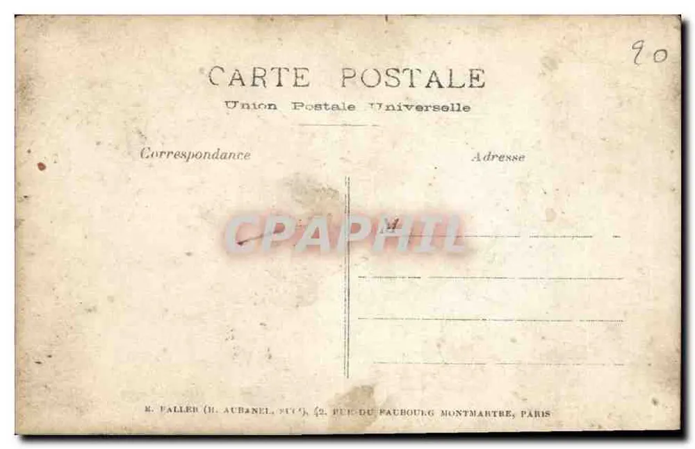 Jovem garoto — retrato de estúdio — editor M. Faller (H. Aubanel, 42, rue du Faubourg Montmartre, Paris) - Verso