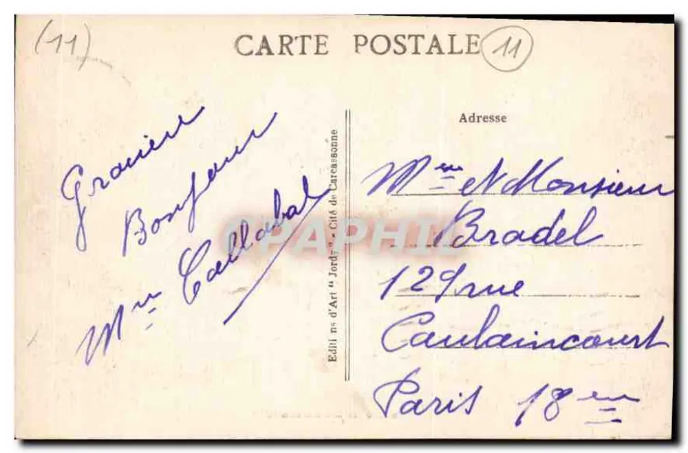 A Cidade de Carcassonne — vista panorâmica — Editora não visível - Verso