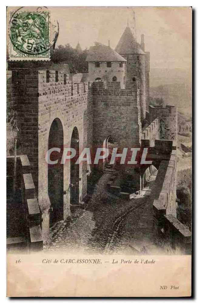 Cidade de CARCASSONNE — A Porta da Aude — ND Phot - Frente