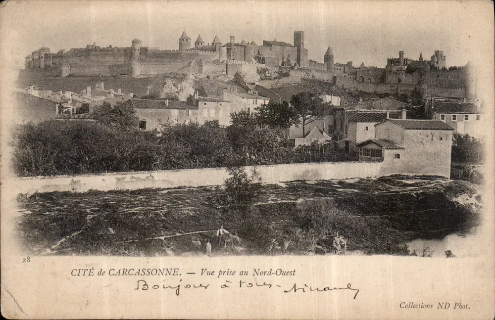 Stadt Carcassonne — Ansicht vom Nordwesten — Collections ND Phot. n°28 - Vorderseite