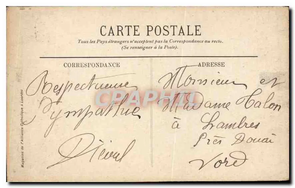 LOURDES - A Praça da Basílica — Loja da Aliança Católica em Lourdes, n°88 - Verso