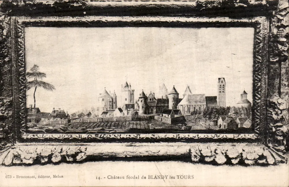 Castelo feudal de Blandy les Tours — editor Brossonnot, Melun, n° 673 - Frente