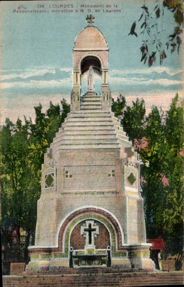 Lourdes - Denkmal der interalliierten Erkenntnis vor Notre-Dame de Lourdes — Verlag: G. Almanonne & Cie, Brüssel - Vorderseite