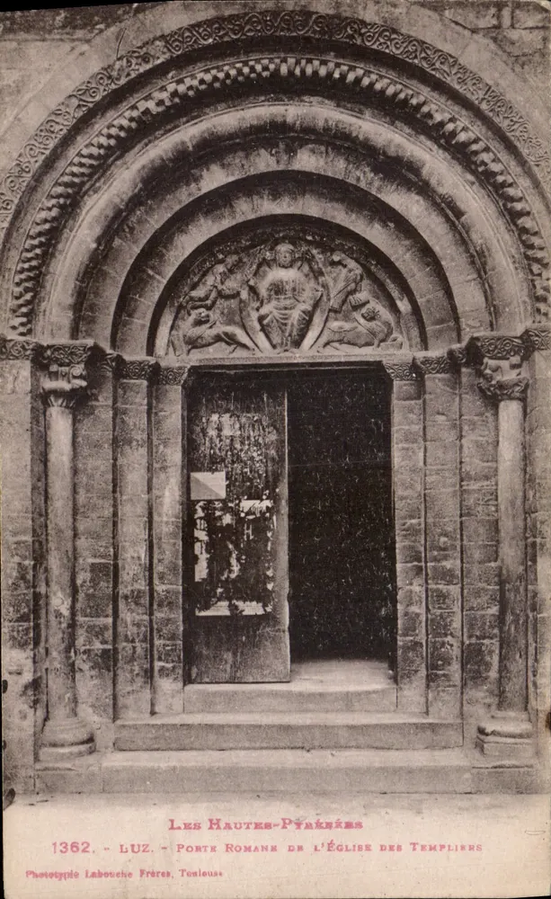 Luz - Römische Pforte der Templerkirche — Phototypie Labouche Frères, Toulouse - Vorderseite