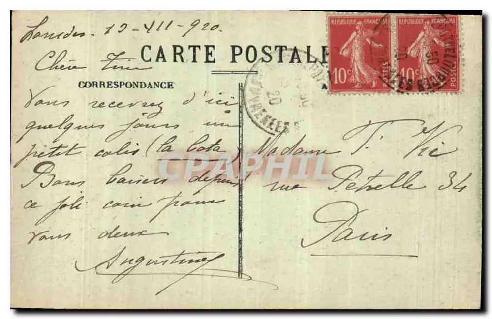 Lourdes — Die Basilika, Ansicht vom Fort — Carrache, Verlag, Pau, C.C.-14 - Rückseite