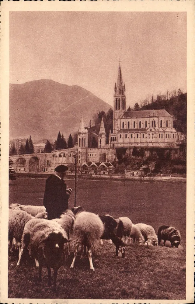 Lourdes — A Basílica — Edição P. Doucet - Frente