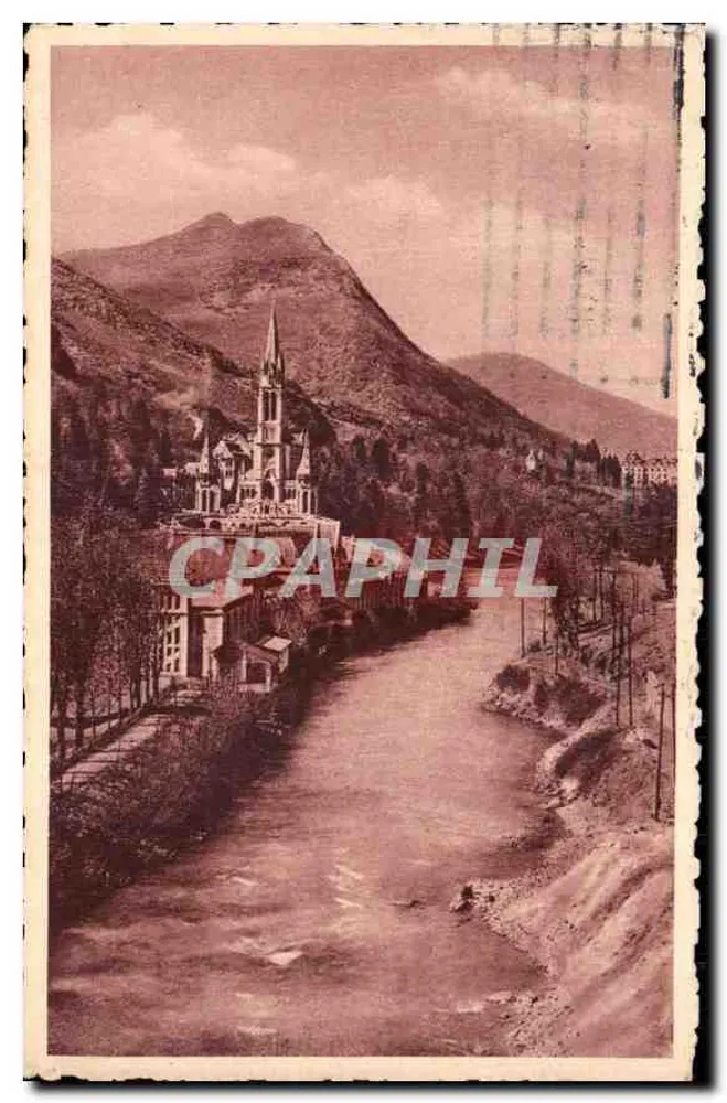Lourdes — A Basílica e o Gave — Edição P. Doucet Lourdes - Frente