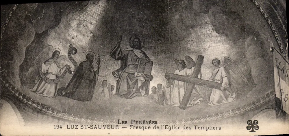 Luz-Sauveur — Fresko der Templerkirche — Die Pyrenäen - Vorderseite
