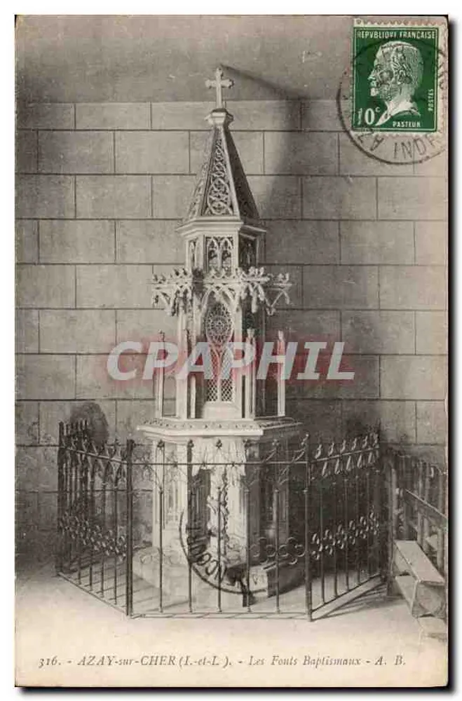 Azay-sur-Cher (Indre-et-Loire) — Die Taufbecken — A. B. n°316 - Vorderseite