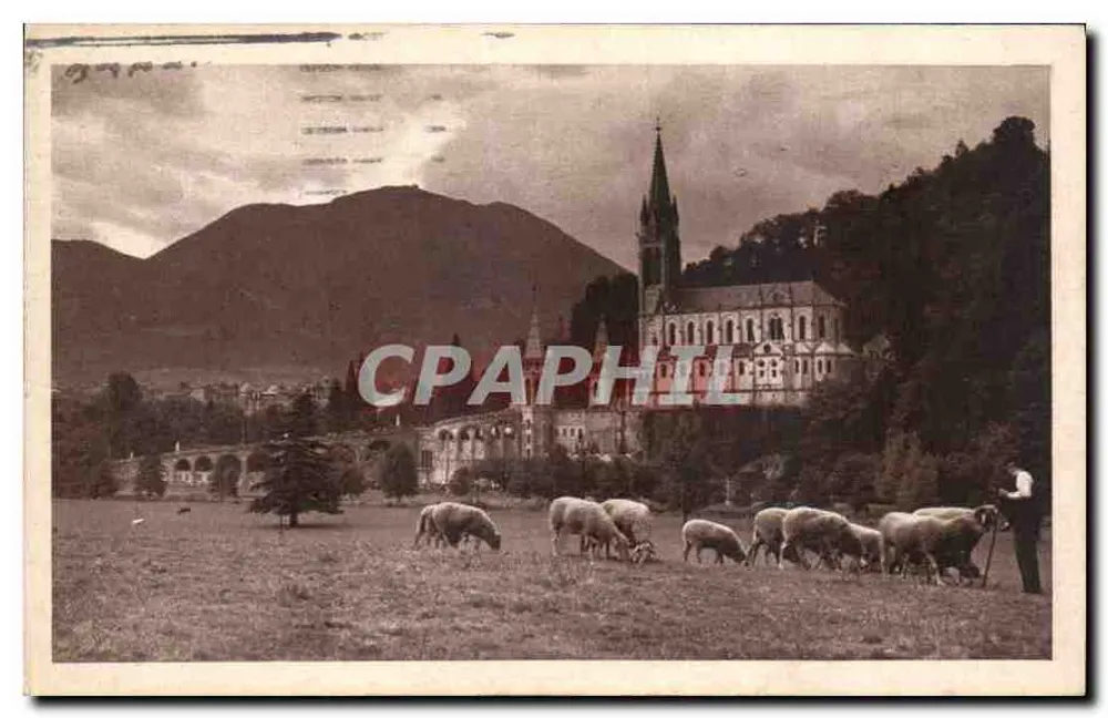 Die Basilika von der Wiese der Grotte aus gesehen — Lourdes — Edition Palais du Salais - Vorderseite