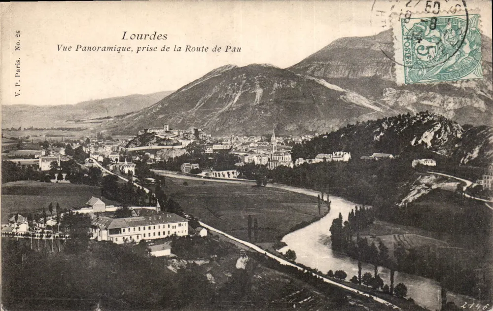 Lourdes — Panoramablick vom Pau-Weg — V.P. Paris, Nr. 26 - Vorderseite