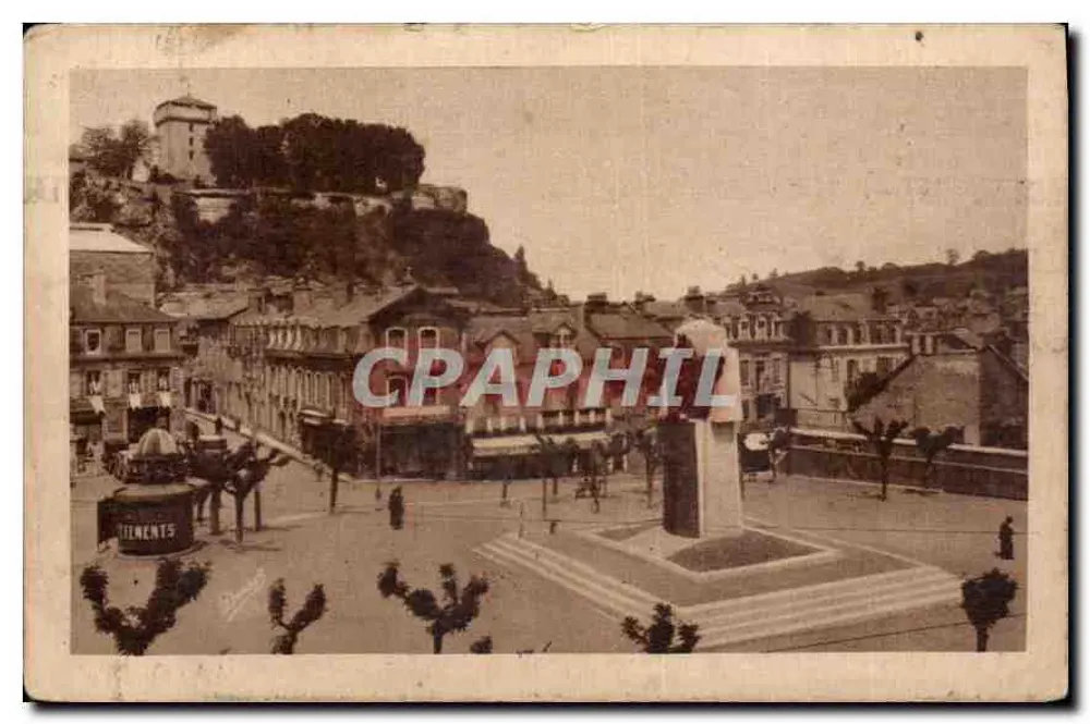 Lourdes — Place Peyramale und das Schloss-Fort — Édit. du Rosaire, Lourdes - Vorderseite