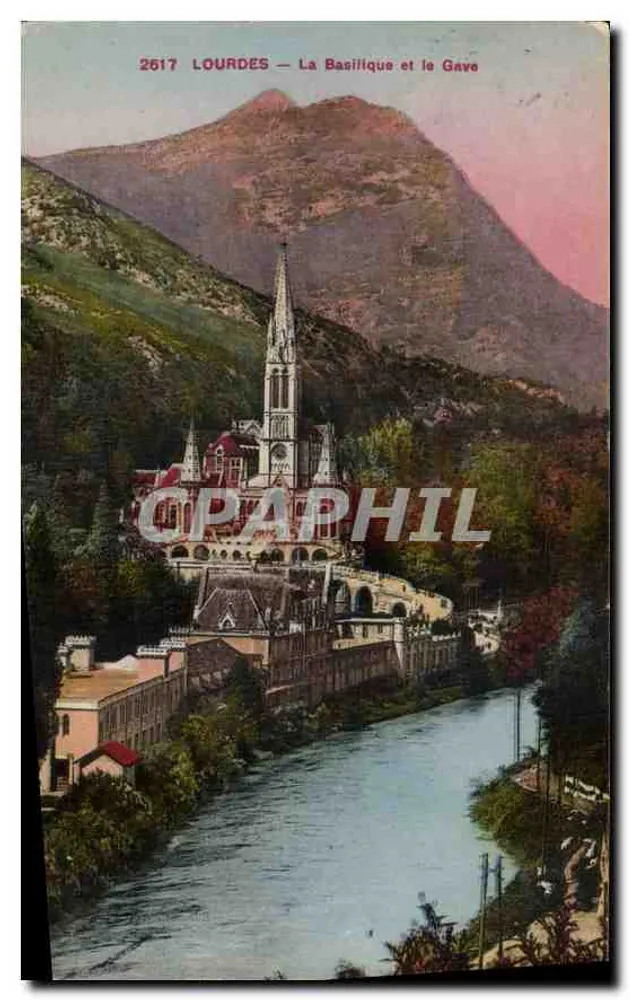 Lourdes — A Basílica e o Gave — Edições Belles Lettres, Nice, n° 2617 - Frente