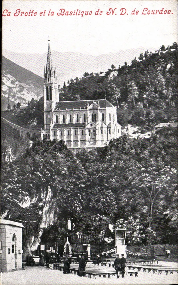 Die Höhle und die Basilika von Notre-Dame de Lourdes — Ausgabe der Katholischen Allianz, Lourdes (P.P.) - Vorderseite