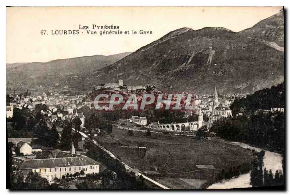 Lourdes — Allgemeiner Blick und der Gave — Die Pyrenäen, n°67 - Vorderseite