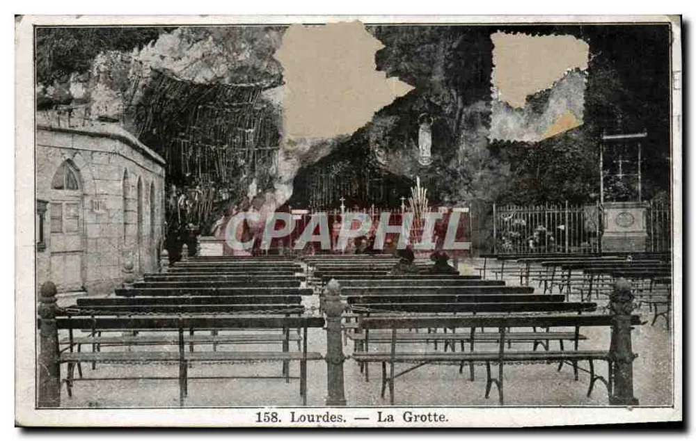 Lourdes — A Gruta — Editor: A. L. M. (nº 158) - Frente