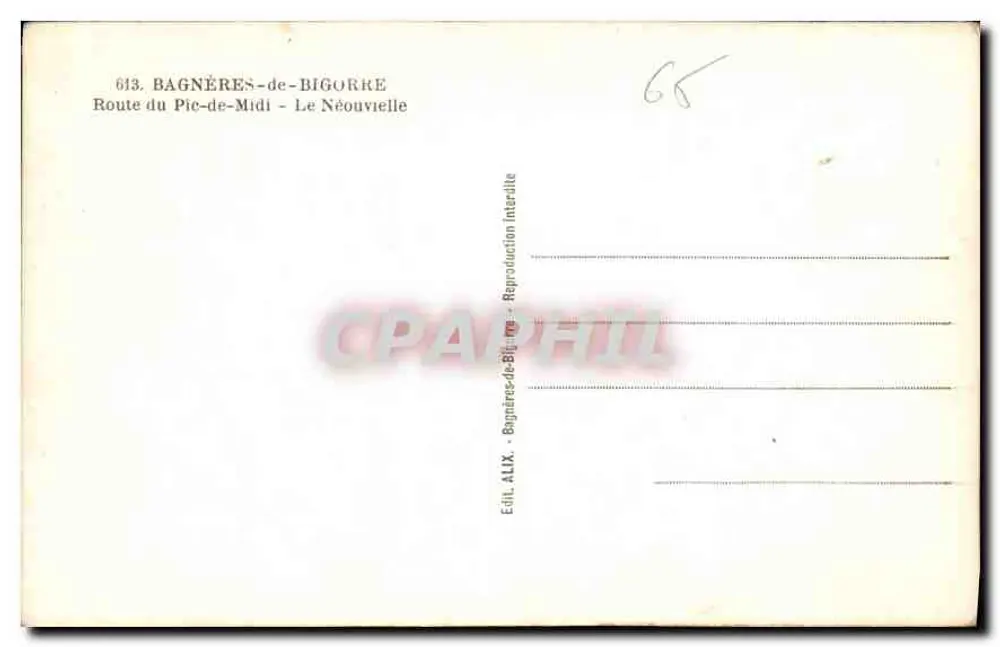 Ausblick auf schneebedeckte Berge — Verlag ALIX Nr. 613 - Rückseite