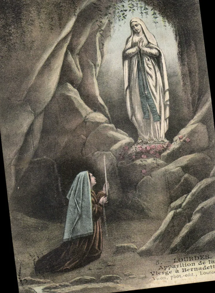 Aparecimento da Virgem para Bernadette — Lourdes — fot. edit. Vuion - Frente