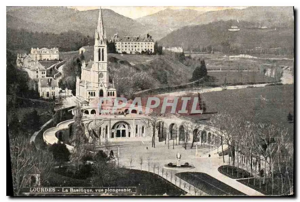 Lourdes - A Basílica, vista aérea — L.V. & Cie, n°65 - Frente