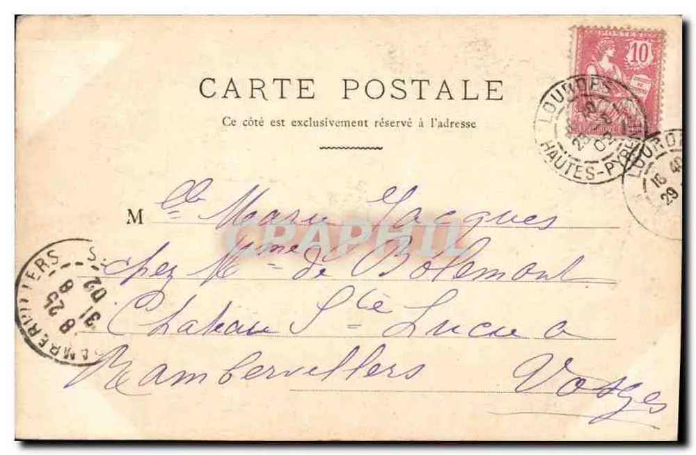 Lourdes — Gruta Santa Magdalena — T. Kühnour, n°54 - Verso
