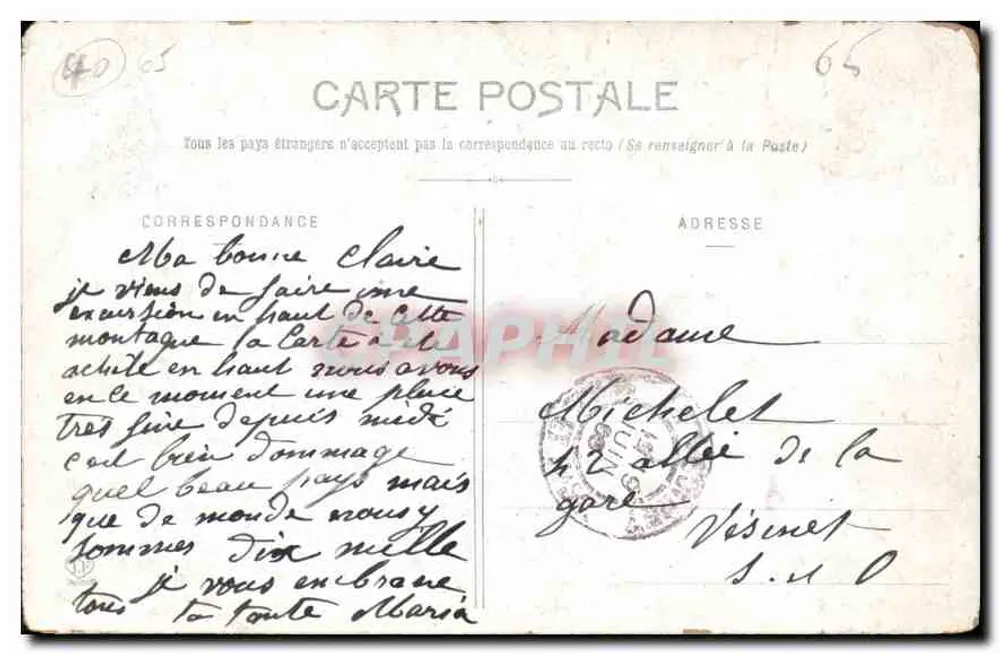 Lourdes — O Funicular do Grande Jer — editor: 10 - Verso