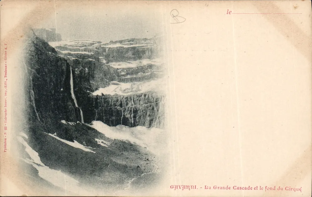 Gavarni - Die Große Wasserfall und der Grund des Cirques - Labouché frères, Toulouse - Vorderseite
