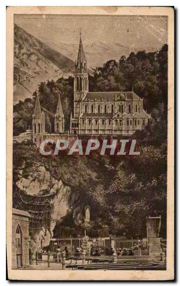 La Grotta e la Basilica — Lourdes — Ed. P. Daut — n°23 - Recto