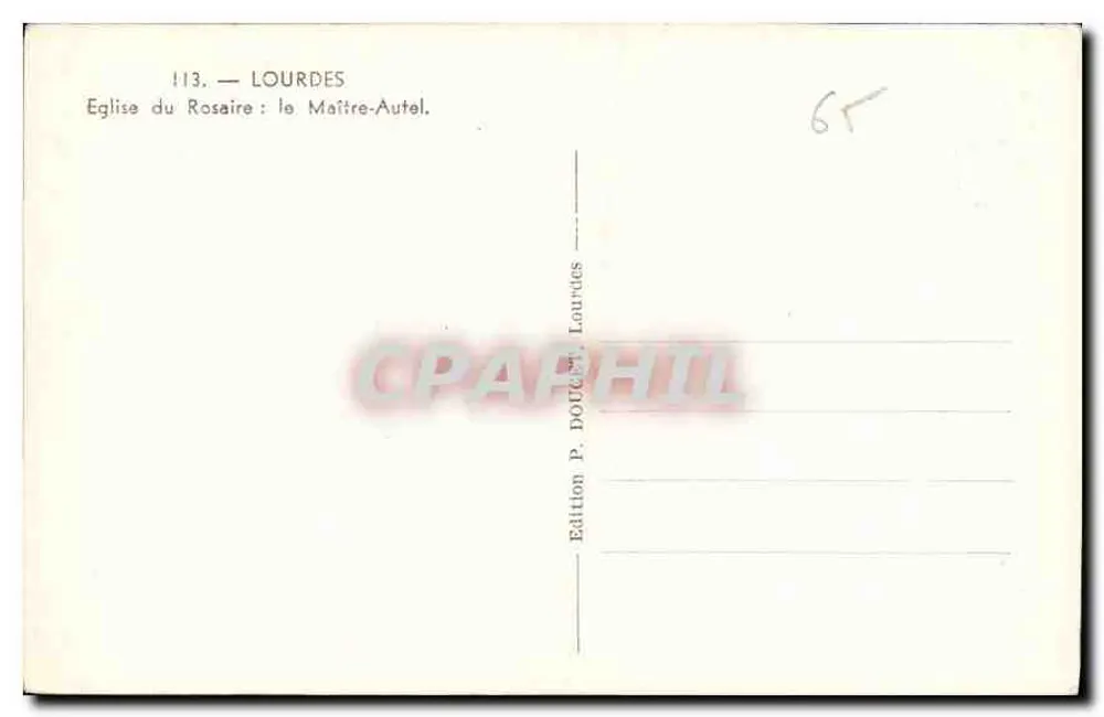 Lourdes — Kirche des Rosenkranzes: Der Hauptaltar — Edition P. DOUHET, Lourdes - Rückseite