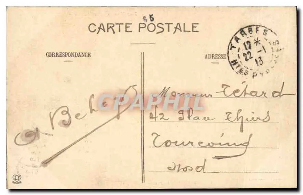 Tarbes — Der Massey-Garten vom Museum aus gesehen — Phototype Lai & Frères, Toulouse, n°453 - Rückseite