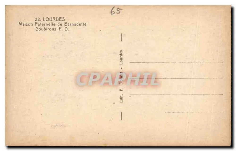 Vaterschaftshaus von Bernadette Soubirous — Lourdes — Verlag P. Dallet - Rückseite